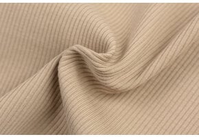 Rib Jersey Stof Donker Beige