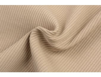 Rib Jersey Stof Donker Beige