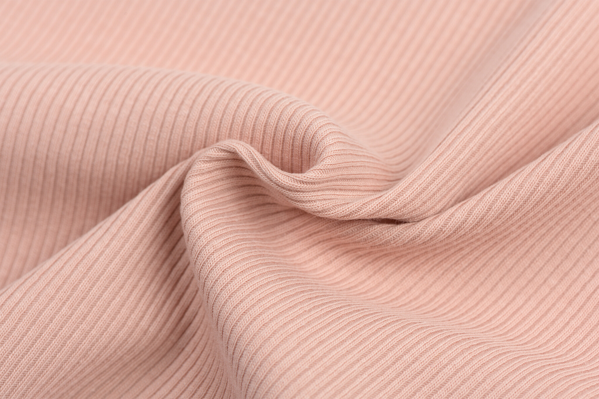 Rib Jersey Stof Nude Roze