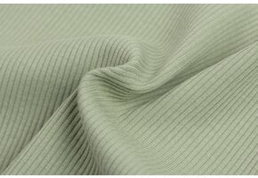 Rib Jersey Stof Dusty Groen