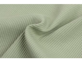 Rib Jersey Stof Dusty Groen