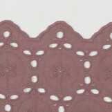 Katoen Voile Stof Geborduurd met Bloemen Oud Roze