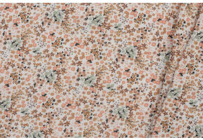 Hydrofiel Stof Digitale Print - Liefdesbloem Beige