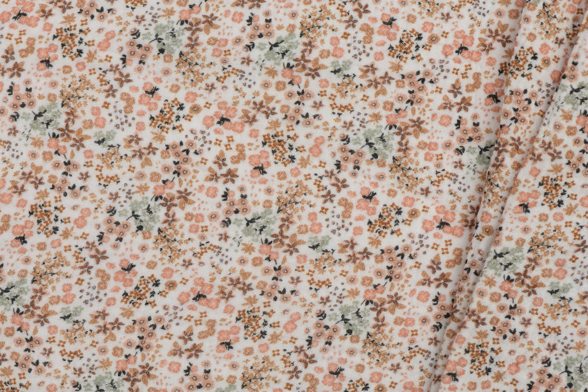 Hydrofiel Stof Digitale Print - Liefdesbloem Beige