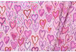 Katoen Vintage Hartjes - Rose