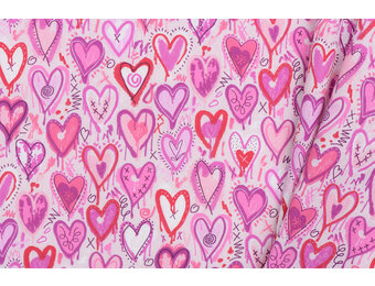 Katoen Vintage Hartjes - Rose