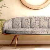 Canvas Decostof  Kersenbloesem Donkerblauw