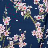 Canvas Decostof  Kersenbloesem Donkerblauw