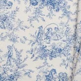 Katoen Vintage Toile de Jouy Mini Diabolo - Blauw