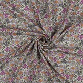 Viscose Radiance Stof Digitaal Bloemen Groen - Paars