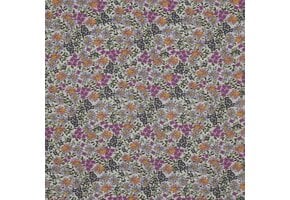 Viscose Radiance Stof Digitaal Bloemen Groen - Paars