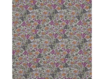 Viscose Radiance Stof Digitaal Bloemen Groen - Paars