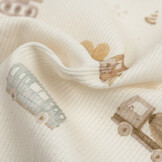 Rib Jersey Stof - Bouwvoertuigen Beige