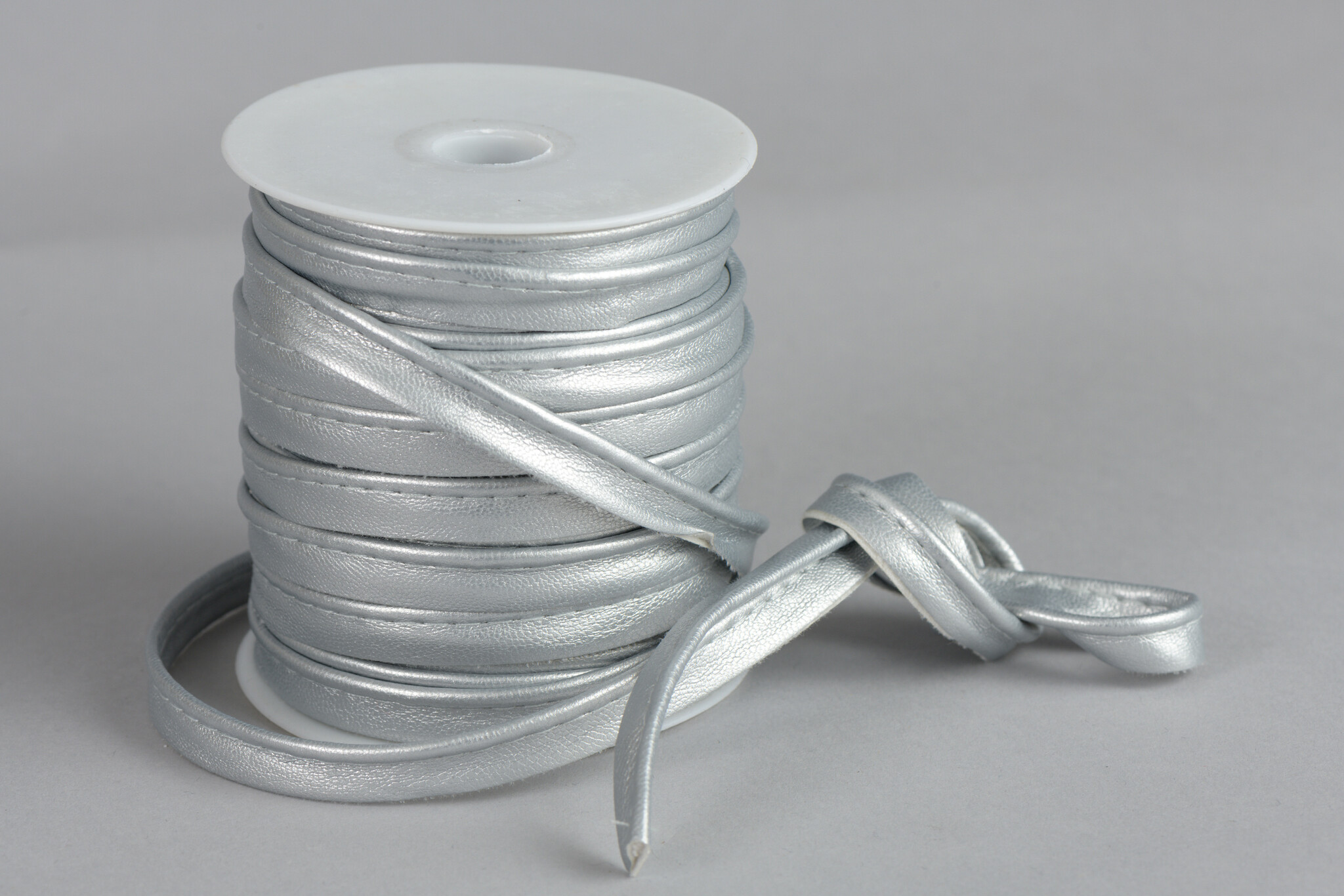 Paspelband Imitatieleer Zilver 10mm