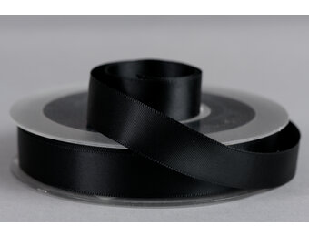 Satijnband 9mm Zwart