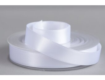 Satijnband 16mm Wit