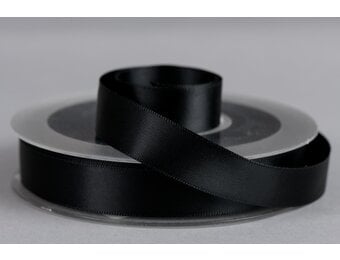 Satijnband 25mm Zwart