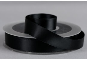 Satijnband 16mm Zwart