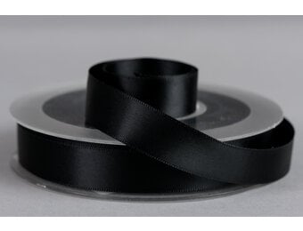 Satijnband 16mm Zwart