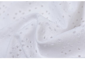 Broderie Tricot Stof Wit