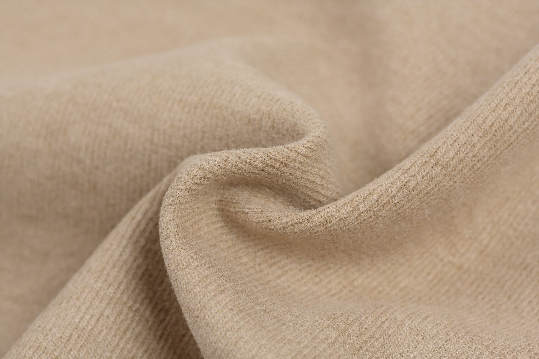 Brushed Rib Jersey Stof - Zand