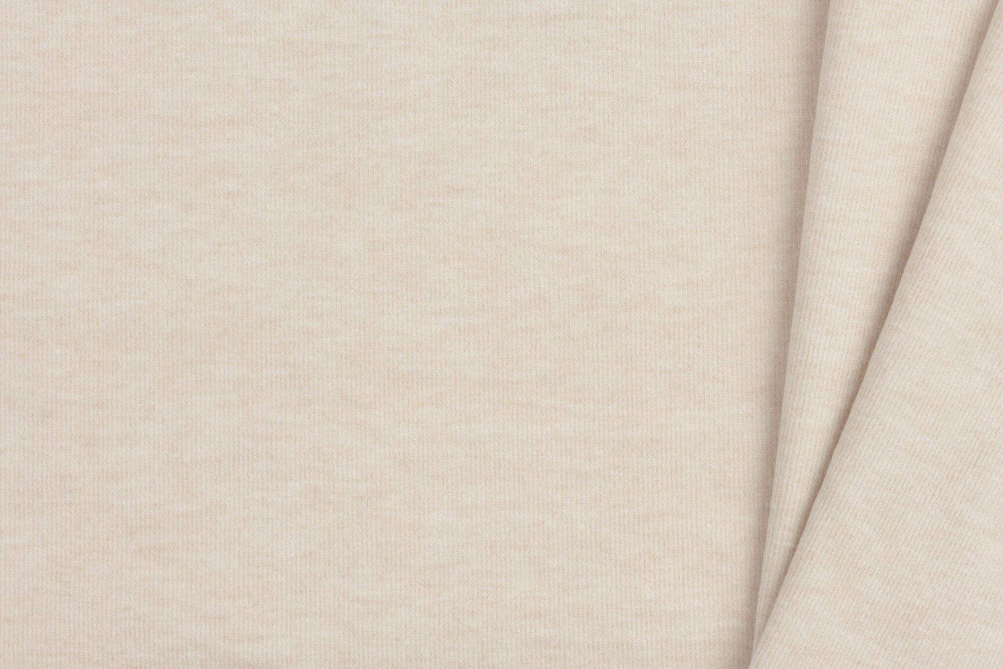 Brushed Rib Jersey Stof - Licht Beige