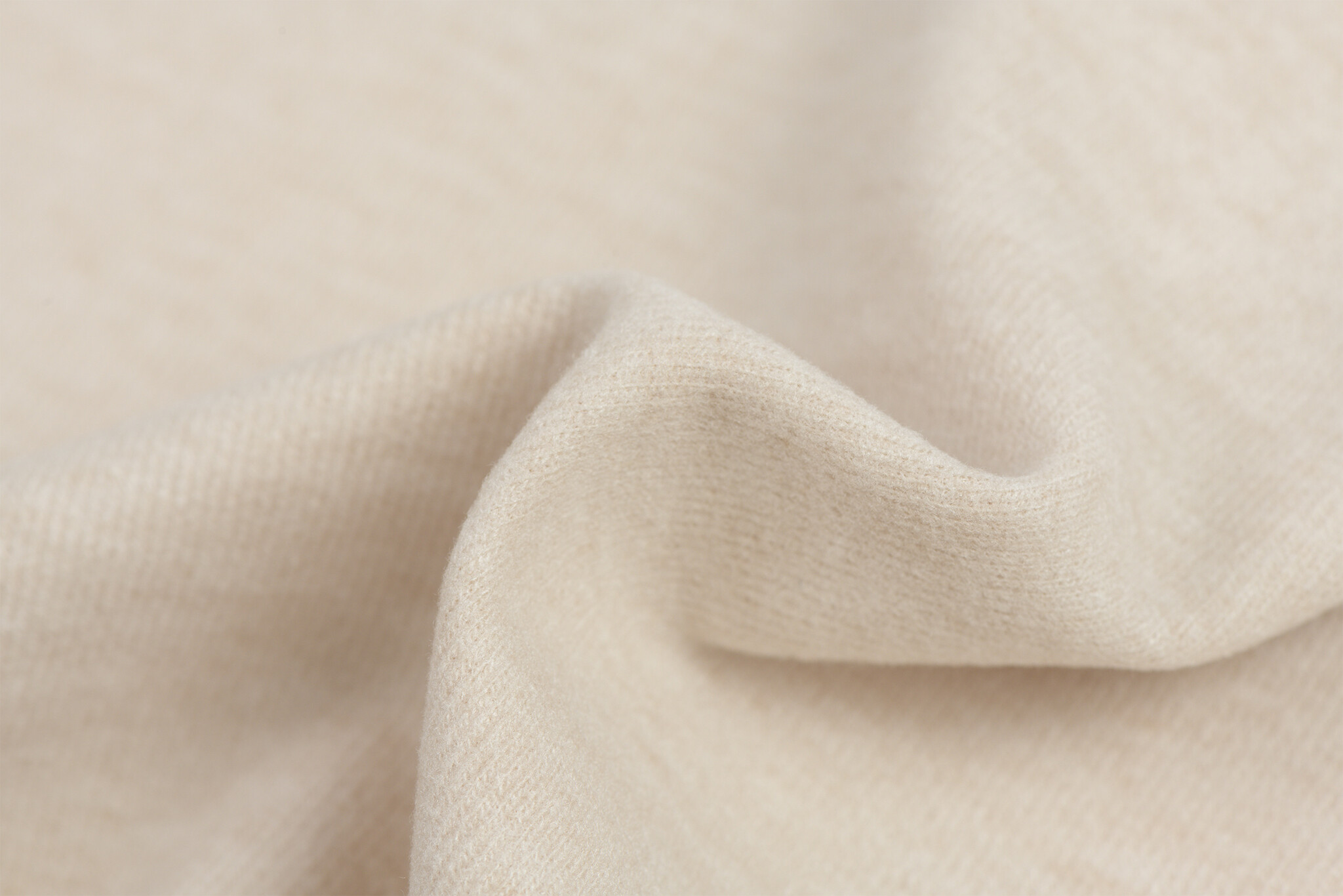 Brushed Rib Jersey Stof - Licht Beige
