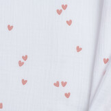 Hydrofiel Stof Kleine Hartjes - Wit