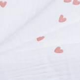 Hydrofiel Stof Kleine Hartjes - Wit