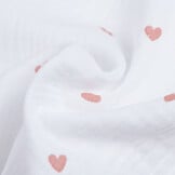 Hydrofiel Stof Kleine Hartjes - Wit
