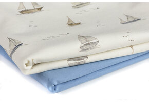 Jersey Katoen Digitale Print - Zeilboten