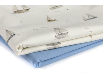 Jersey Katoen Digitale Print - Zeilboten