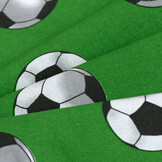 Katoen – Voetbalstof Groen met Voetballen – Sportief & Vrolijk