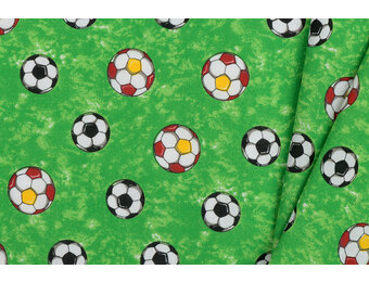 Voetbalstoffen Groen gekleurd voetbal