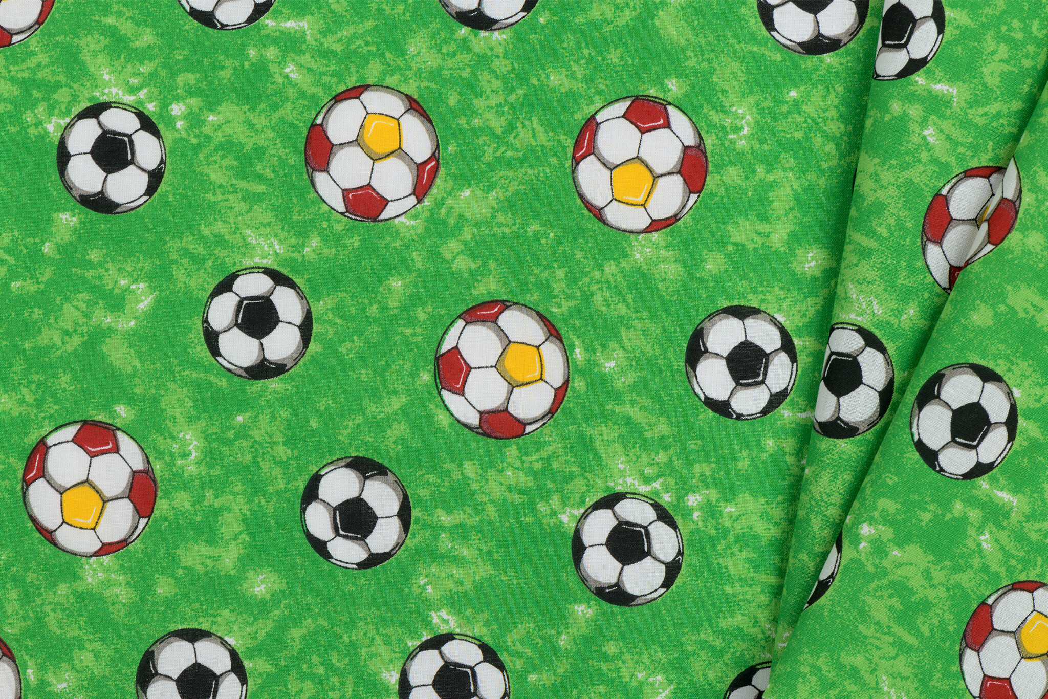 Voetbalstoffen Groen gekleurd voetbal