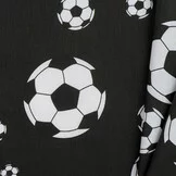 Voetbalstoffen Katoen - Zwart Voetbal