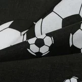 Voetbalstoffen Katoen - Zwart Voetbal