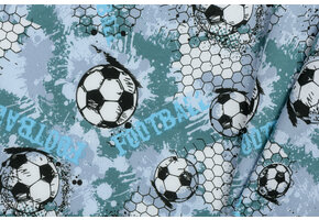 Voetbalstoffen Katoen - Grijs