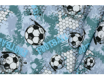 Voetbalstoffen Katoen - Grijs