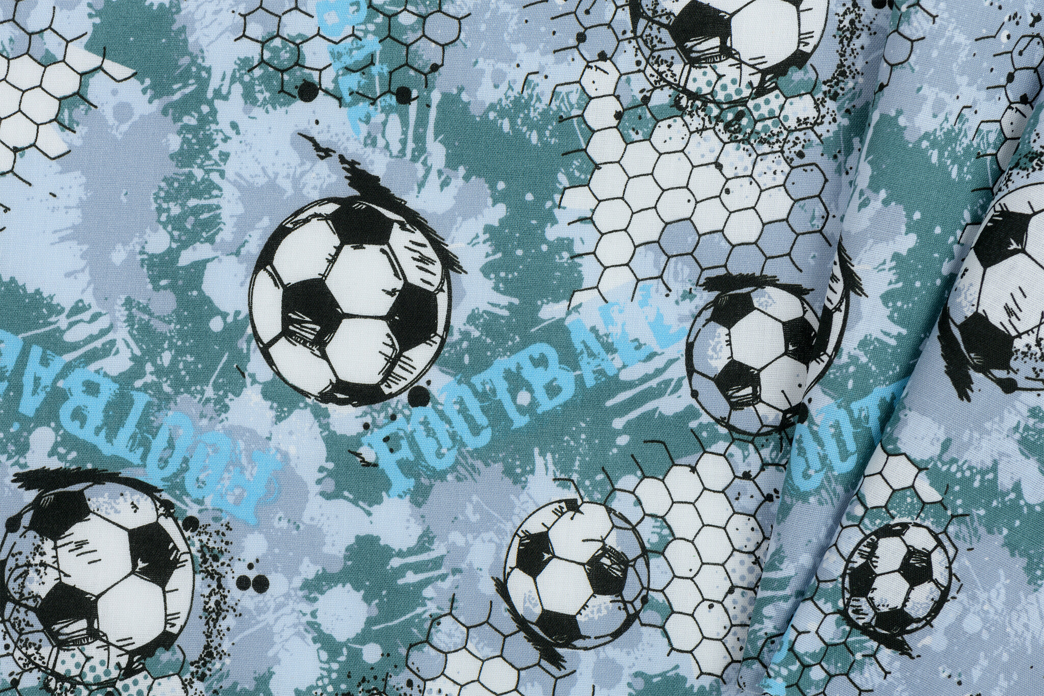 Voetbalstoffen Katoen - Grijs