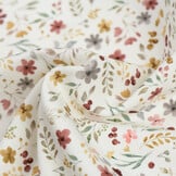 Jersey Katoen Digitale Print - Bloem Collage Ecru
