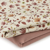 Jersey Katoen Digitale Print - Kastanje Blad Klei Roze