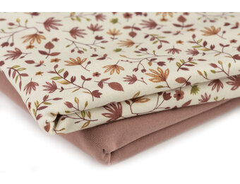 Jersey Katoen Digitale Print - Kastanje Blad Klei Roze