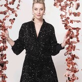 Pailletten stof zwart