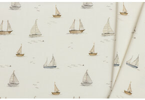 Poplin Katoen Digitale Print - Zeilboten