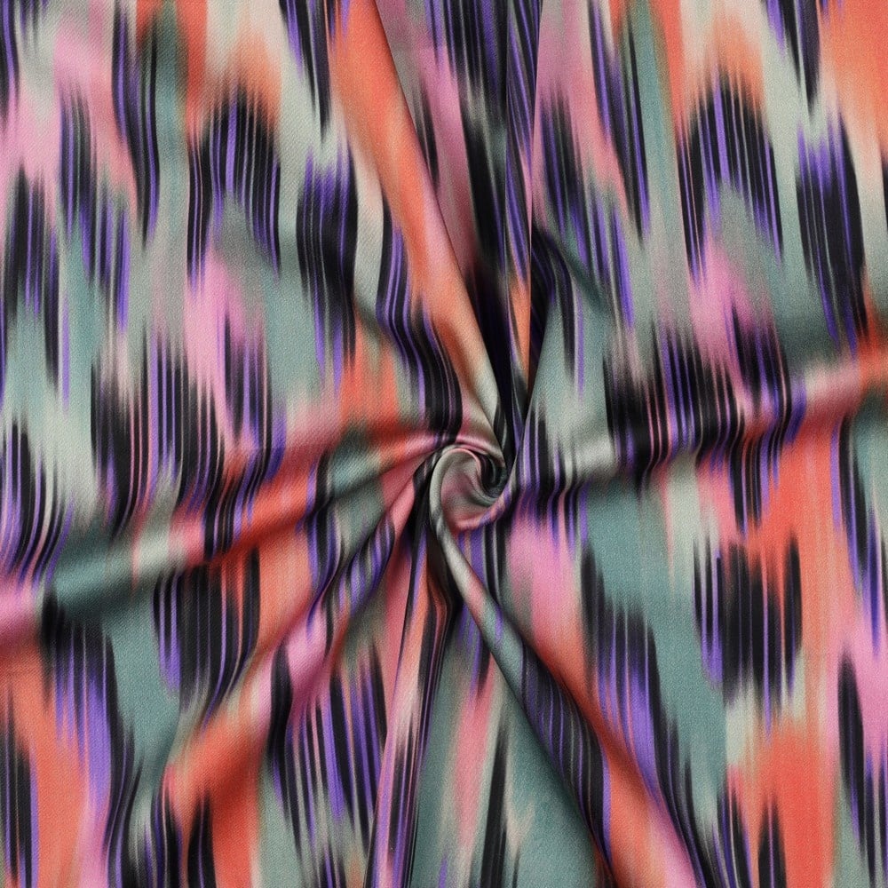 Katoen Satijn Stof Abstract - Multicolor