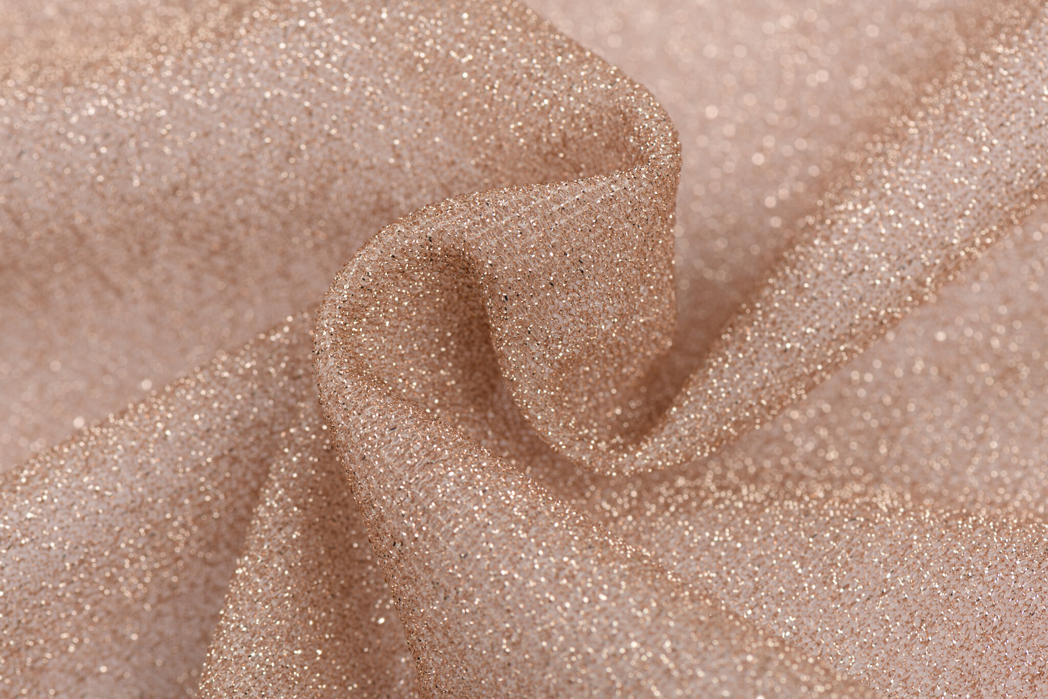 Lurex glitter champagne beige