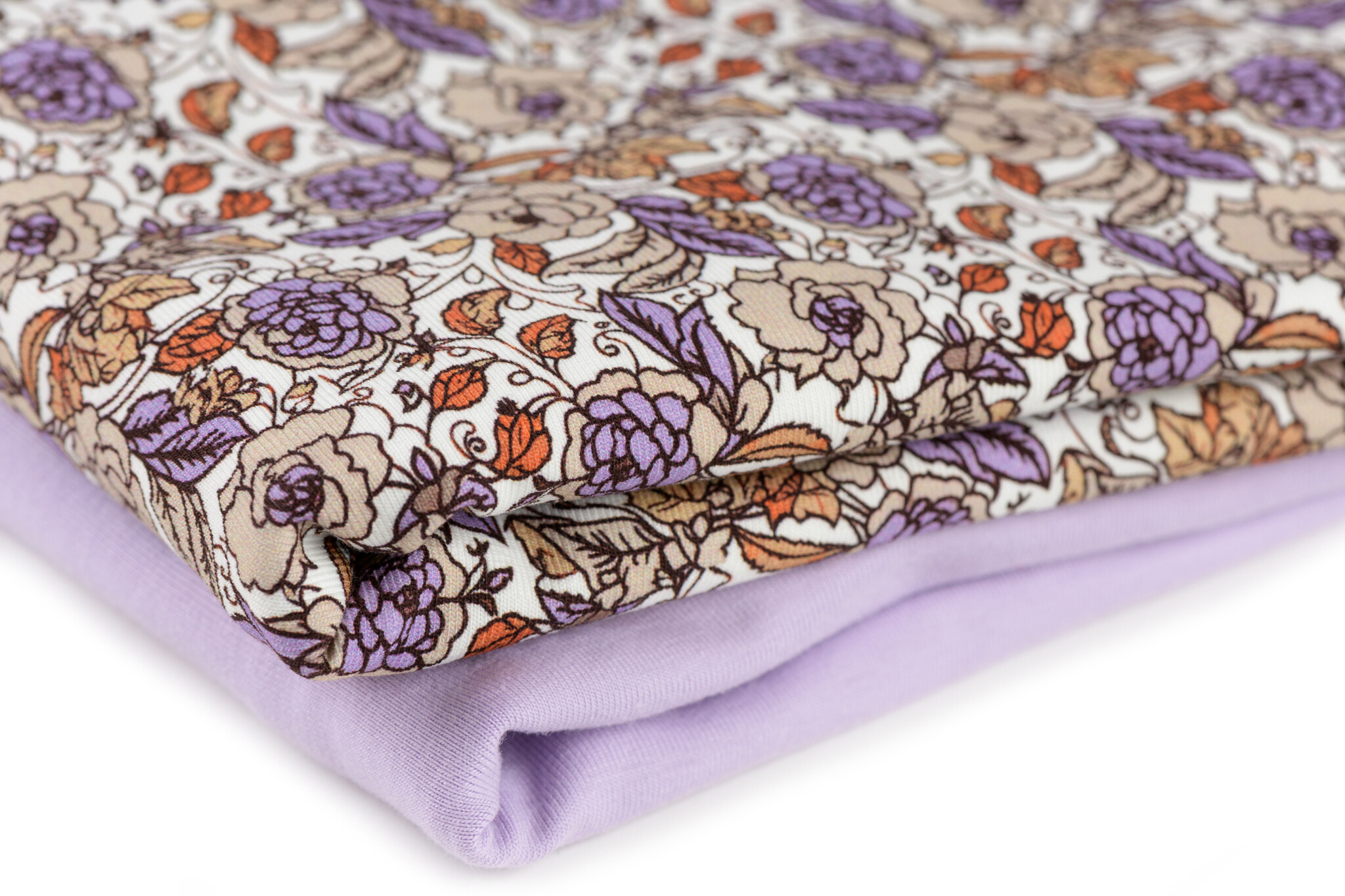 Jersey Katoen Digitale Print - Bloemkool Lila