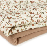 Jersey Katoen Digitale Print - Beige Romantische Bloem