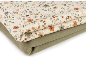 Jersey Katoen Digitale Print - Bloem Collage Beige